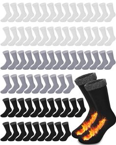 PRICES MAY VARY. Large Quantity to Satisfy Your Needs: the package comes with 72 pairs of thermal socks, sufficient in quantity for you to send to homeless people, and help them to spend this cold winter Thick and Warm: the outer material of these warm socks is blended fabric, including 80% cotton, 15% polyester and 5% polyurethane, the lining material is cashmere material, to achieve good cold resistance and warmth retention One Size Fits Most: these winter socks are one size design, one size f Homeless Care Package, Thermal Socks, Homeless Shelter, Homeless People, Winter Socks, Warm Socks, Socks For Men, Different Outfits, Care Package