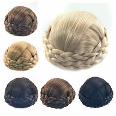 6 Colors Women Hair Chignon Braided Clip In Synthetic Hair Buns Hair Extension 6 Colors Women Hair Chignon Braided Clip In Synthetic Hair Buns Hair Extension   Item Description: Material: High quality high-temperature resistance fibre. Size: diameter: about 10-11 cm Net Weight: about 80 g Detail: Beautiful and soft Color: 6 colors for choose Quantity: 1 pieces Features: 1.Brand new and high quality 2.Easy to wear and be fixed with clips or Drawstring 3.Made synthetic fiber,similiar with real hai Updo Hair Extensions, Fake Hair Buns, Hair Chignon, Bun Extensions, Donut Bun Hairstyles, Silver White Hair, Braided Chignon, Braid Clips, Chignon Bun