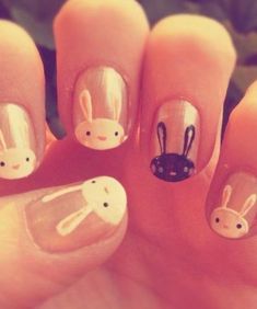 50+ Easy Bunny Nail Art (2024) TailoringinHindi Tacky Nails, Funny Bunny Nails, Shellac Designs, Cute Easy Nail Designs, Nails Paint, Nails Kawaii, Animal Nail Art, Bunny Nails, Easter Nail Art