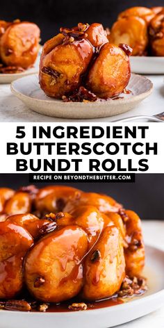 there are several different types of bundt rolls on the plate and in the middle