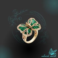 925 Silver Gemstone Butterfly Ring, Malachite Butterfly Ring, Diamond & Malachite Butterfly Ring, Women Monarch Ring, Handmade ButterflyRing 🌺Item Detail🌺 ♠️ Item Name : Butterfly Ring ♠️ Metal : 925 Silver  ♠️ Size : Select the Variations ♠️ Small Stone : CZ ♠️ Gemstone : Select the Variations                                                                            🌊 *About Us: Natural World Jewelry* 🐚 At Natural World Jewelry, we're passionate about bringing the serene beauty of the ocea Malachite Gemstone Jewelry For Formal Occasions, Unique Green Jewelry With Stone Setting, Elegant Emerald Rings With Natural Stones, Luxury Jewelry Ring With Natural Stones, Luxury Green Rings With Stone Setting, Green Rings With Gemstone Accents For Jewelry Making, Emerald Jewelry With Natural Stones For Anniversary, Luxury Natural Stones Ring Jewelry, Anniversary Jewelry With Natural Emerald Stones