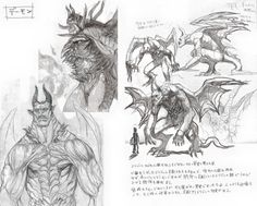 some sketches for an upcoming character in the video game monster hunter, which is currently being released