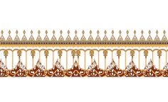 an ornate gold and brown border with ornamental designs on it's sides, in the middle