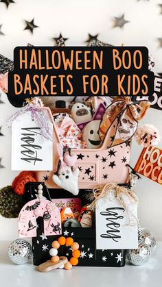 halloween boo baskets for kids with text overlay