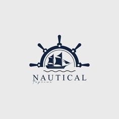 the logo for nautiical, a sailing ship that is on display in front of a