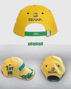 two hats with the same name and number on them, one has a green ribbon around it