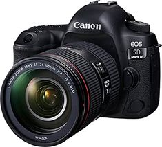 the canon eos 5d mark ii is shown with its lens attached to it