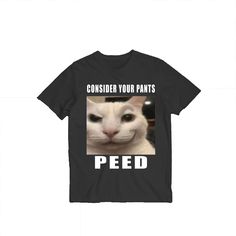 📦 PRODUCTION TIME & SHIPPING ► All T-Shirts are hand-screen printed to order. ► Production time is 1-3 business days ► Delivery time is 2-4 days in the US 👕SHIRT SPECIFICATIONS AND SIZING - Premium Gildan Soft-Style T-shirt - Comfortable unisex fit - 100% Cotton - Professional high-quality print Consider Your Pants Peed Meme t-shirt, cat meme shirts, goofy ahh tiktok teenager apparel, silly cat tshirt, shirts that go hard, memes tee Lemon Demon Shirt, Consider Your Pants Peed, Cute Shirt Designs Aesthetic, Shirts That Go Hard, Goofy Ahh Tiktok, Silly T Shirts, Cursed T Shirts, Funny Sayings For Shirts, Oversized T-shirts