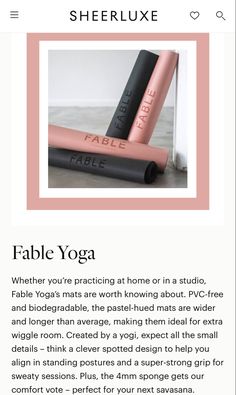 an email page with the words fabric yoga written in black on it and pink border