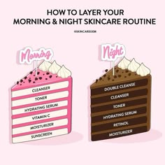 heres how to layer your morning & night skincare routine Night Skin Care, Night Skincare Routine, Esthetician School, Night Skincare, Skin Care Routine Order, Skin Advice, Night Skin Care Routine, Basic Skin Care Routine, Perfect Skin Care Routine