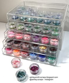 Nail Glitter Storage Ideas, Sequin Organization, Nail Tech Storage, Rhinestone Organization, Nail Salon Storage Ideas, Nails Organization Ideas, Nail Tech Storage Ideas, Nail Salon Storage