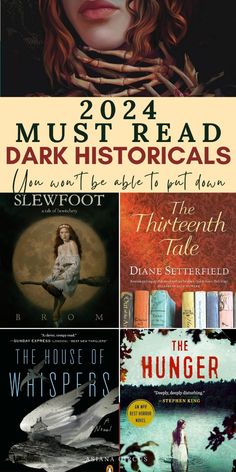 four books with different covers on them, including the title for dark historicals and the cover