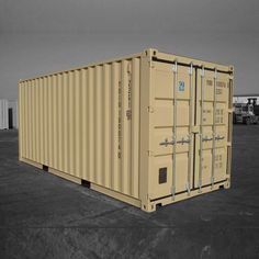 a large cargo container sitting on top of a parking lot