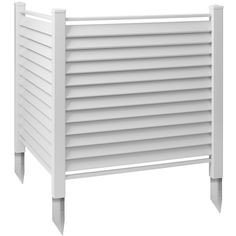 a white wooden headboard with slats on the top and bottom, against a white background