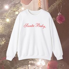 Santa Baby Christmas Sweatshirt Funny Y2K Coquette Aesthetic Festive Crewneck Ironic Christmas Sweater Gen Z Teen Gift 90s Style Pullover Baby Christmas, Santa Baby, Gen Z, 90s Style, Cozy Fits, Christmas Sweatshirts, Sizing Chart