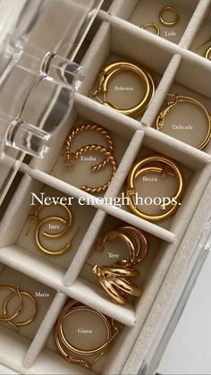 Gold hoop earrings, jewelry storage Jewelry Essentials, Jewelry Photography, Girly Jewelry, Jewelry Inspo, Dream Jewelry, Ear Jewelry