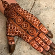 the hand is decorated with intricate designs