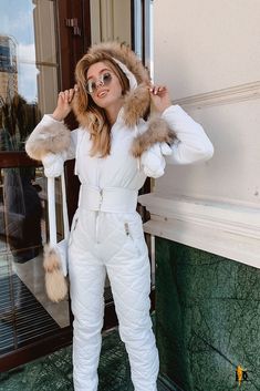 "WARNING Please check our measurement chart carefully before ordering If you have any doubts, please contact me, i will gladly help you choose the right size. Visit my store: https://www.etsy.com/shop/StyleAndTrends A high quality functional winter jumpsuit will be the best fashion investment this season.The model is based on lightweight siliconized insulation with a high level of thermal insulation and wear resistance, which provides complete freedom of movement and 100% comfort.Warm hood and m White Skiing Bottoms For Winter, Winter Sports Pants With Pockets, Winter Skiing Fitted Pants, Fitted Winter Skiing Pants, White Winter Bottoms For Outdoor, Fitted Bottoms For Winter Sports, White Winter Outdoor Bottoms, Fitted White Bottoms For Outdoor, White Winter Bottoms With Pockets