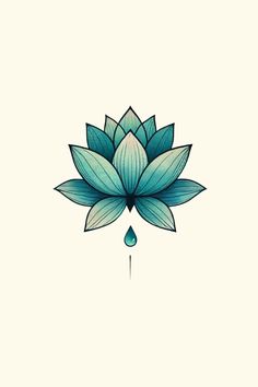 a blue lotus flower with drops of water on it's petals, and the word love