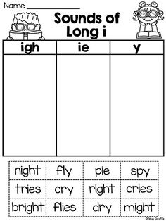 the long o words worksheet is shown in black and white, with an image of