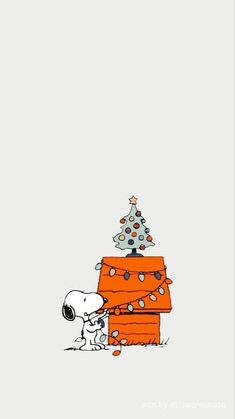 snoopy and his christmas tree