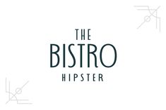 the bistro hipster logo is shown on a white background with black and grey lines