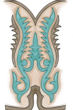 Western Pattern Tattoo, Cowboy Boot Stitching, Cowboy Boot Design, Diy Western Clothes, Western Design Pattern, Western Cricut Designs, Western Embroidery Designs, Cowboy Boot Pattern, Cowgirl Embroidery