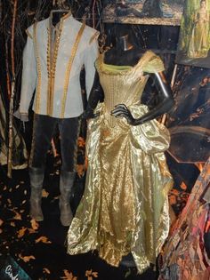 two mannequins dressed in gold and silver clothing