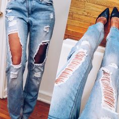 Ripped Dress, Diy Ripped Jeans, Distress Jeans, Denim Repair, Torn Jeans, Grunge Dress, Diy Travel, Jeans Diy, Diy Style