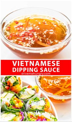 vietnamese dipping sauce in a bowl with vegetables