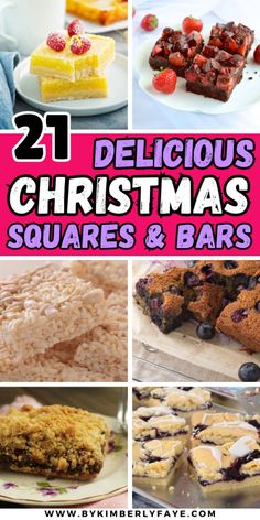 Delicious Christmas Squares and Bars Christmas Bars Recipes Holidays, Xmas Squares, Christmas Bars And Squares Easy Desserts, Christmas Squares Recipes, Xmas Bars And Squares, Christmas Squares And Bars Holidays, Easy Christmas Squares, Dessert Squares Recipes, Christmas Dessert Bars Recipes