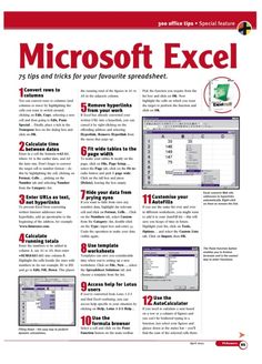 the microsoft excel manual is shown in red and white, as well as an image of a