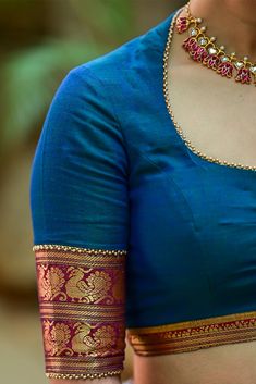 Pot Neck, Cotton Saree Blouse Designs, Cotton Blouse Design, Best Blouse Designs, Traditional Blouse Designs