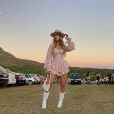 Country Dress Outfits With Boots, Sundress Cowgirl Boots, Sundress And Cowboy Boots Outfit, Dress With Boots Outfit Vaquera, Ho Down Outfit Country, Summer Dress And Cowboy Boots, Latina Cowgirl Outfits Vestidos, Outfits For Cowgirl Boots, Cow Boy Outfit Women