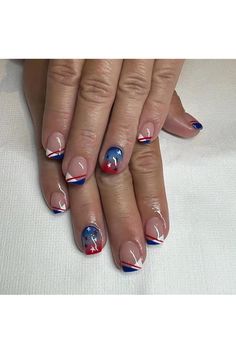 French Tip Press on Nails Extra Short Fake Nails 4th of July Glue on Nails Cute Acrylic Nails Nude Pink False Nails with Design Independence Day Star Artificial Nails Short Stick on Nails for Women Acrylic Nails Nude, Nails Extra, Short Fake Nails, Nails Nude, Nails Short, Nude Pink, Artificial Nails