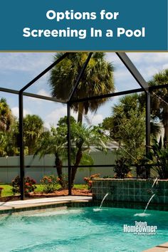 Beautiful pool, screened in and surrounded by palm trees outside. Screened In Pool, Hot Tub Outdoor, Radio Show, August 27, Hot Tubs, Summer Season, Lumber