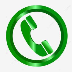 a green phone icon in a circle on a white background png and psd