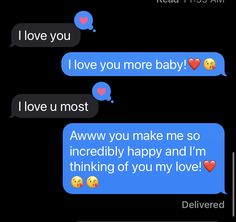 two texts that say i love you and one says i love you