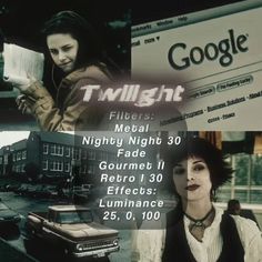 two women are standing in front of a computer screen with the words twilight on it