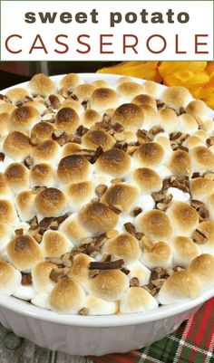 this sweet potato casserole is loaded with marshmallows