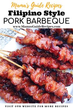 FILIPINO STYLE PORK BARBEQUE Filipino Pork Bbq, Phillipino Food, Barbeque Pork, Pork Barbecue, Easy Filipino Recipes, Barbecue Recipe, Bbq Pork Recipes, Barbeque Recipes