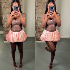 Model is wearing a small stretchy Two Piece Birthday Outfit, Corset Skirt Outfit, Corset Skirt, Skirt Outfit, Co Ord Set, Pink Pearl, Co Ord, Birthday Outfit, Skirt Outfits