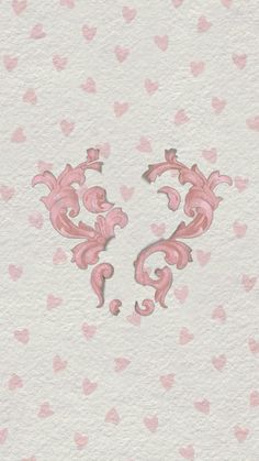 the letter s is made up of pink hearts on white paper with pink and gray designs