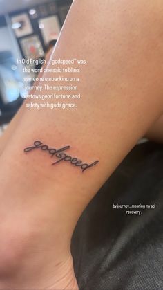 a woman's foot with a tattoo on it that reads, don't forget