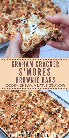 graham cracker s'mores brownie bars are the perfect dessert to eat