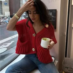 Super Cute And Stylish Ships In 5-10 Business Days Vest Style Women, Date Outfit Ideas, Pocket Vest, Australia Fashion, Cottagecore Fashion, Thrift Inspo, Work Fits, Date Outfit, Red Cardigan