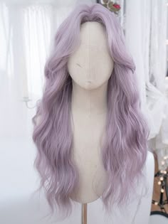 The price is for a wig only, others are not included. Garment SizeSizeFree SizeHair Length69 Light Lavender Hair, Portals Cosplay, Purple Hair Light, Light Purple Wig, Lavender Wig, Pretty Hair Cuts, Pastel Purple Hair, Light Purple Hair, Hair Doctor