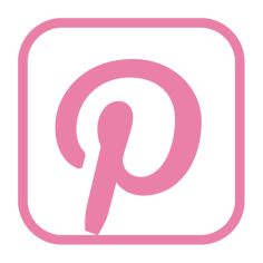 a pink pin on a white background with the letter p in it's center