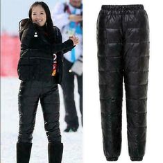 Winter Casual High Waist Parachute Pants, Casual High Waist Parachute Pants For Winter, Casual High-waist Parachute Pants For Winter, Winter Full-length Bottoms With Pockets, Full-length Bottoms With Pockets For Winter, Full Length Bottoms With Pockets For Winter, High Waist Solid Color Cargo Pants For Winter, High Waist Casual Pants For Winter, Casual High Waist Pants For Winter