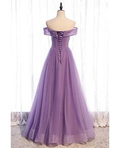 Buy sequined purple pleated off shoulder tulle prom dress at affordable price online. Free shipping and pro custom service since 2009. Classy Prom Dresses Elegant Formal, Classy Prom Dresses Elegant, Beaded Tulle, Elegant Prom Dresses, Beaded Prom Dress, Fitted Wedding Dress, A Line Prom Dresses, Tulle Prom Dress, Dress Silhouette